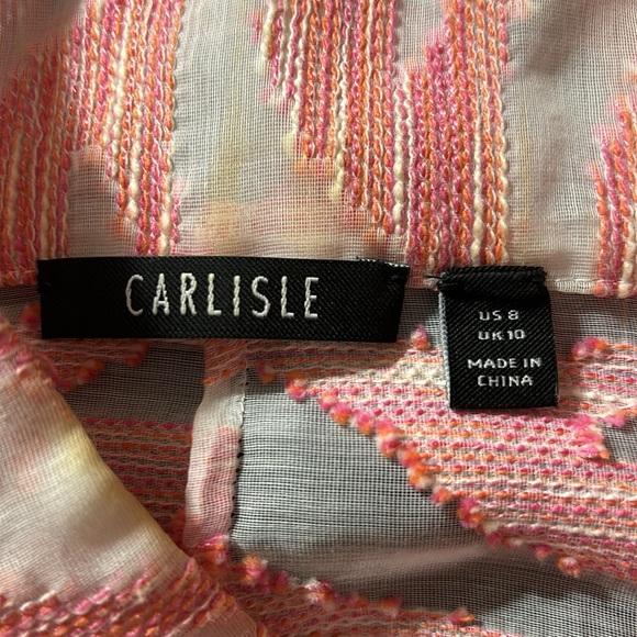 Carlisle white and pink blouse/over shirt size 8 - Picture 6 of 9
